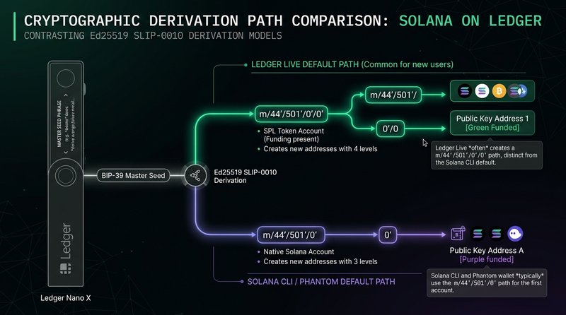 Cryptographic Derivation Path Comparison: Solana on Ledger