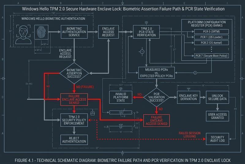 Windows Hello TPM 2.0 enclave lock and PCR state mismatch diagnostics